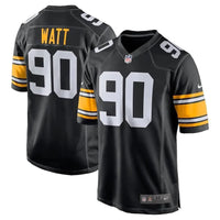 Steel Man 25/26 Watt #90 Black/White/Orange NFL Game Jersey