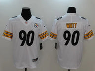Steel Man 25/26 Watt #90 White/Black NFL Game Jersey