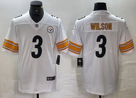 Steel Man 25/26 Wilson #3 White NFL Game Jersey