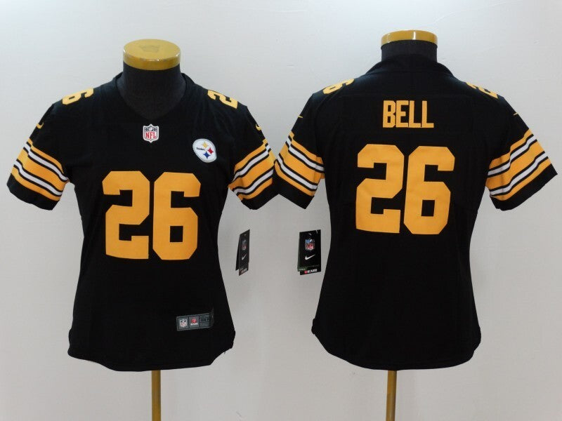 Steelers 2021/22 Bell #26 Black/Orange Women NFL Jersey