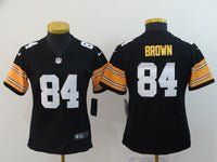 Steelers 2021/22 Brown #84 Black/Yellow/White Women NFL Jersey