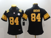 Steelers 2021/22 Brown #84 Black/Yellow Women NFL Jersey
