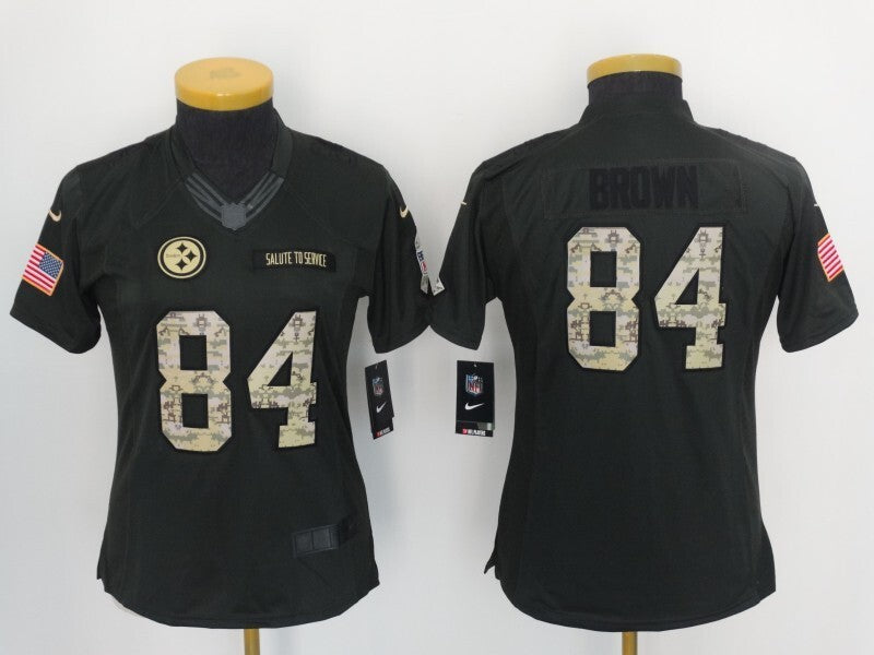 Steelers 2021/22 Brown #84 Khaki/Camo Print Women NFL Jersey