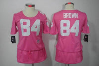 Steelers 2021/22 Brown #84 Pink/White Women NFL Jersey