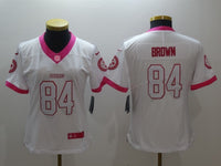 Steelers 2021/22 Brown #84 White/Pink Women NFL Jersey