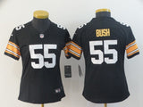 Steelers 2021/22 Bush #55 Black/White/Orange Women NFL Jersey
