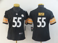 Steelers 2021/22 Bush #55 Black/White/Yellow Women NFL Jersey