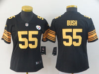 Steelers 2021/22 Bush #55 Black/Yellow Women NFL Jersey