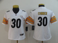 Steelers 2021/22 Conner #30 White/Black/Yellow Women NFL Jersey