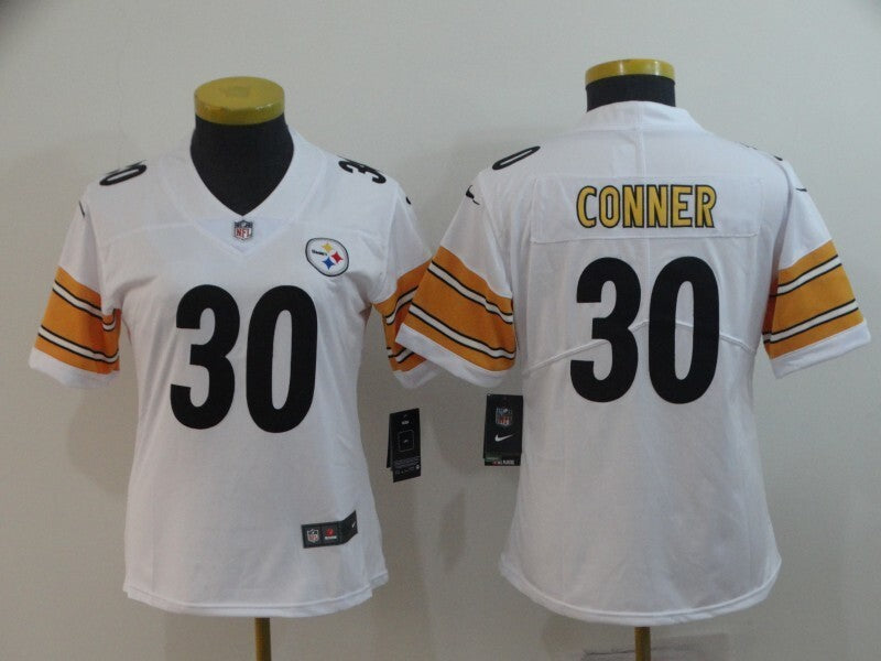Steelers 2021/22 Conner #30 White/Black/Yellow Women NFL Jersey