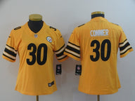 Steelers 2021/22 Conner #30 Yellow/Black Women NFL Jersey