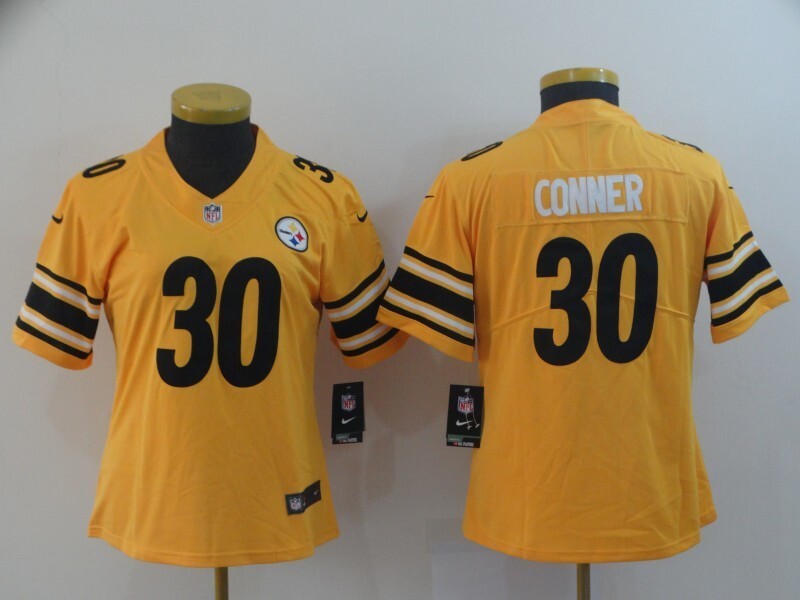 Steelers 2021/22 Conner #30 Yellow/Black Women NFL Jersey