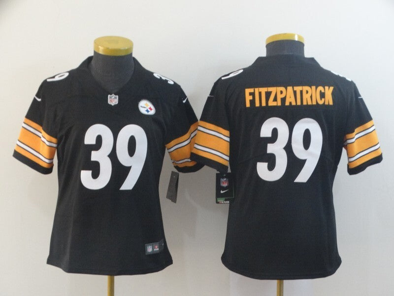Steelers 2021/22 Fitzpatrick #39 Black/White/Yellow Women NFL Jersey