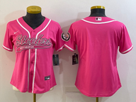 Steelers 2021/22 Pink/White Women NFL Baseball Style Jersey