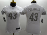 Steelers 2021/22 Polamalu #43 White/Gray Women NFL Jersey