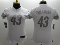 Steelers 2021/22 Polamalu #43 White/Gray Women NFL Jersey