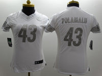 Steelers 2021/22 Polamalu #43 White/Gray Women NFL Jersey