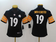 Steelers 2021/22 Smith-Schuster #19 Black/White/Orange Women NFL Jersey