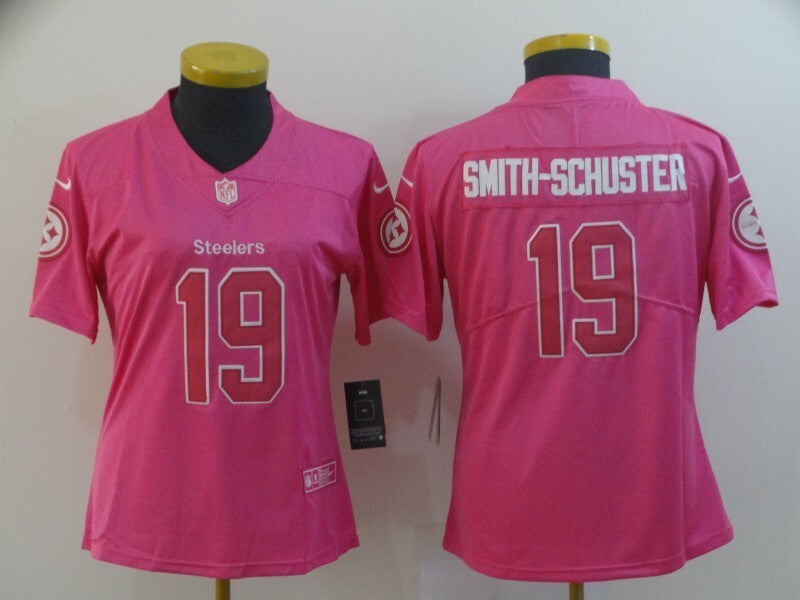 Steelers 2021/22 Smith-Schuster #19 Pink/White Women NFL Jersey