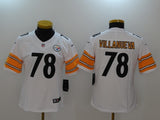 Steelers 2021/22 Villanueva #78 White/Black/Orange Women NFL Jersey