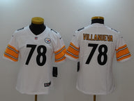 Steelers 2021/22 Villanueva #78 White/Black/Orange Women NFL Jersey