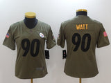 Steelers 2021/22 Watt #90 Black/Olive Women NFL Jersey