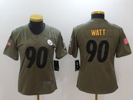 Steelers 2021/22 Watt #90 Black/Olive Women NFL Jersey