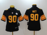 Steelers 2021/22 Watt #90 Black/Orange Women NFL Jersey