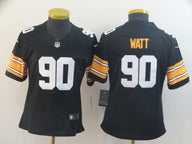 Steelers 2021/22 Watt #90 Black/White/Yellow Women NFL Jersey