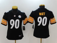 Steelers 2021/22 Watt #90 Black/Yellow/White Women NFL Jersey
