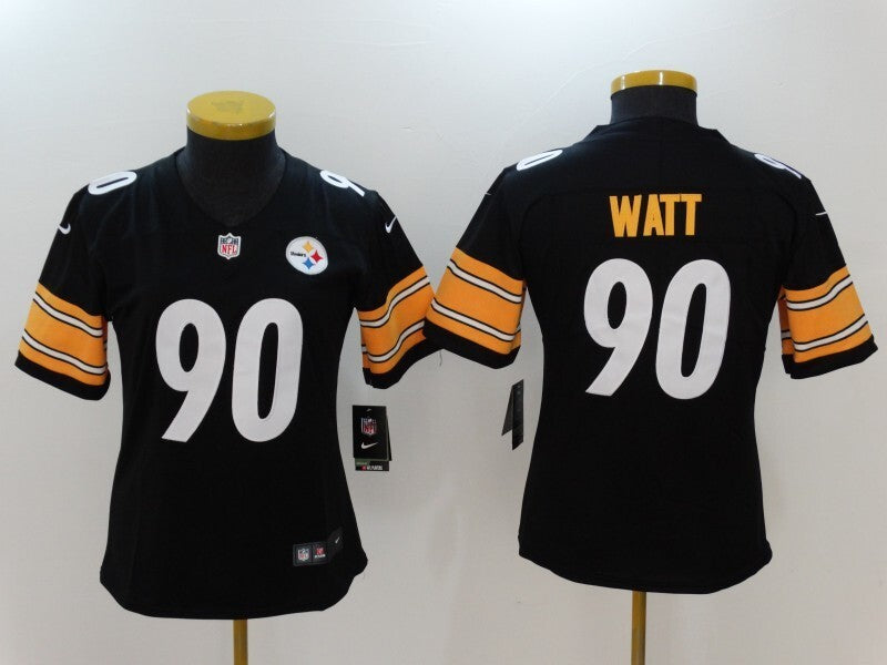 Steelers 2021/22 Watt #90 Black/Yellow/White Women NFL Jersey