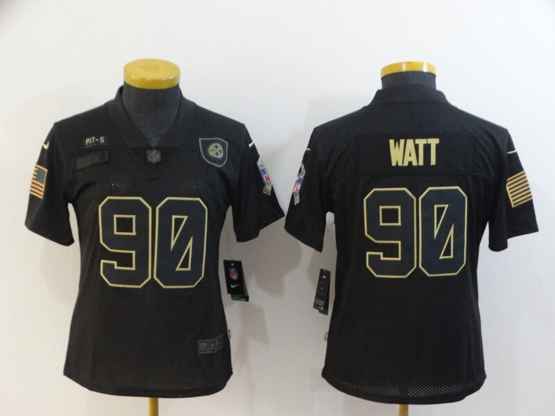 Steelers 2021/22 Watt #90 Black/Yellow Women NFL Jersey