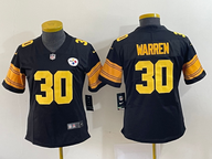 Steelers 2022/23 Warren #30 Black/Yellow Women NFL Jersey
