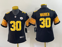 Steelers 2022/23 Warren #30 Black/Yellow Women NFL Jersey