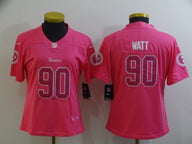 Steelers 2022/23 Watt #90 Pink/White Women NFL Jersey
