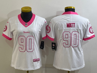Steelers 2022/23 Watt #90 White/Pink Women NFL Jersey