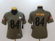 Steelers 2023/24 Brown #84 Olive/Black Women NFL Jersey