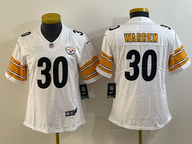 Steelers 2023/24 Warren #30 White/Black/Yellow Women NFL Jersey