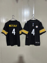 Steelers 25/26 Metcalf #4 Black Game Kids Jersey