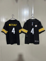 Steelers 25/26 Metcalf #4 Black Game Kids Jersey