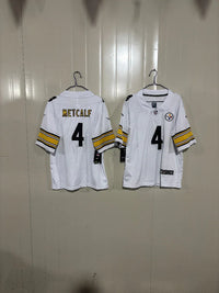 Steelers 25/26 Metcalf #4 White Game Kids Jersey