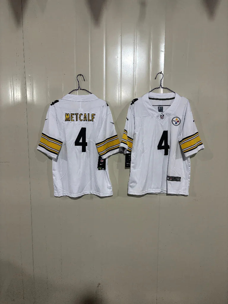 Steelers 25/26 Metcalf #4 White Game Kids Jersey