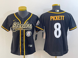 Steelers 25/26 Pickett #8 Black/Yellow Women NFL Jersey