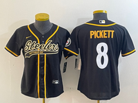 Steelers 25/26 Pickett #8 Black/Yellow Women NFL Jersey