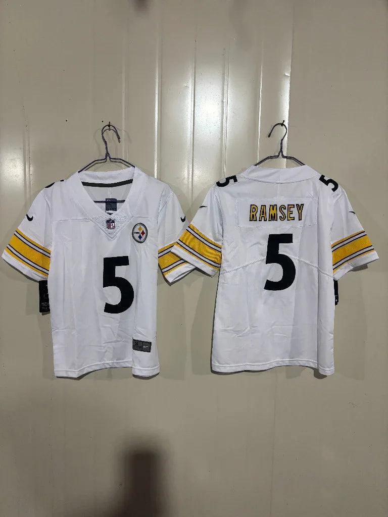 Steelers 25/26 Ramsey #5 White Game Kids Jersey