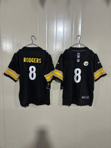 Steelers 25/26 Rodgers #8 Black Game Kids Jersey