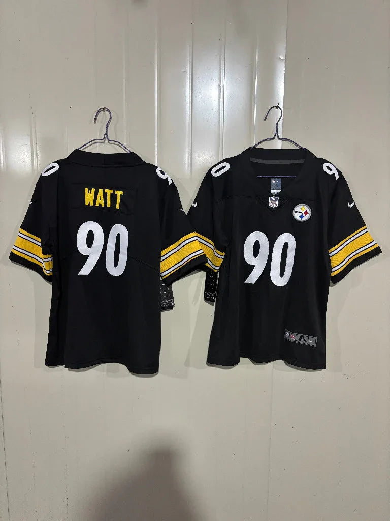 Steelers 25/26 Watt #90 Black Game Kids Jersey
