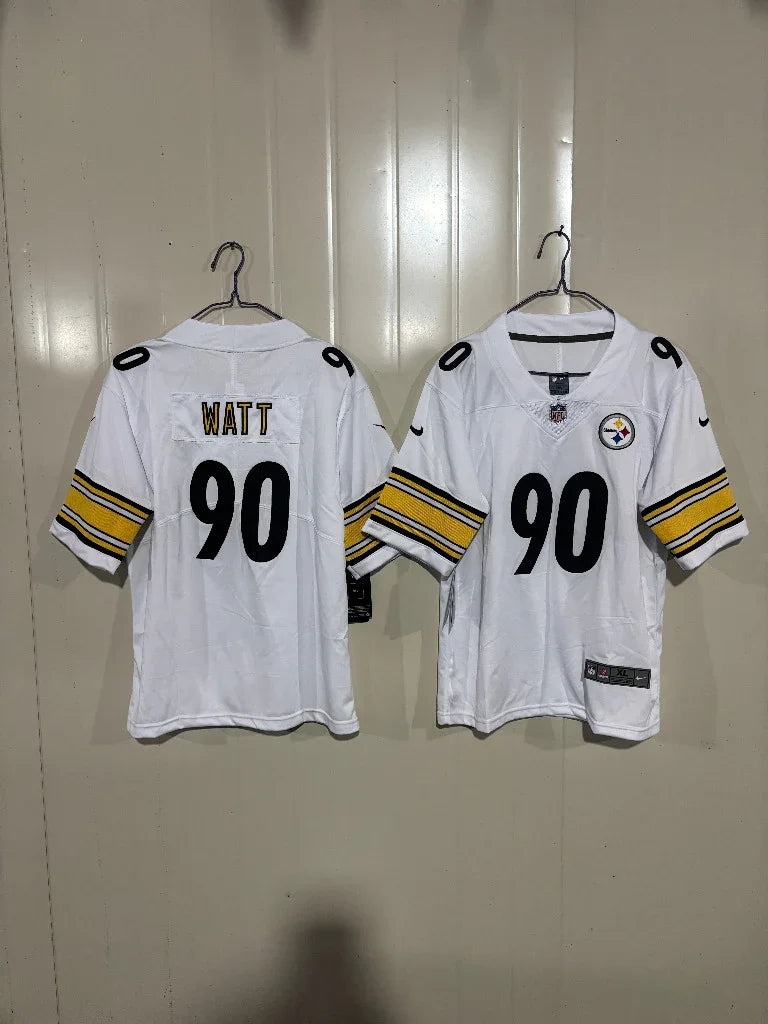 Steelers 25/26 Watt #90 White Game Kids Jersey