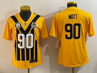Steelers 25/26 Watt #90 Yellow/Black Women NFL Jersey