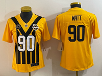 Steelers 25/26 Watt #90 Yellow/Black Women NFL Jersey